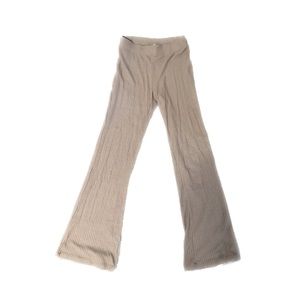 h&M beige/tan basic ribbed soft flared pants small